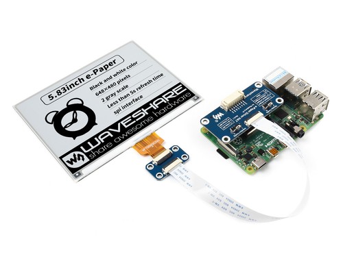 Waveshare 5.83" E-Paper Display HAT For Raspberry Pi 648×480 Black/White SPI - Picture 3 of 10
