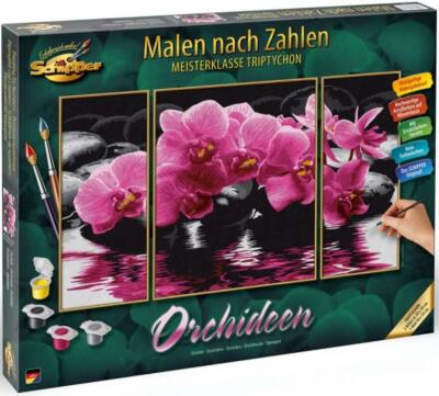 Schipper Malen nach Zahlen Master Class Triptychon 50x80cm Orchideen 609260603