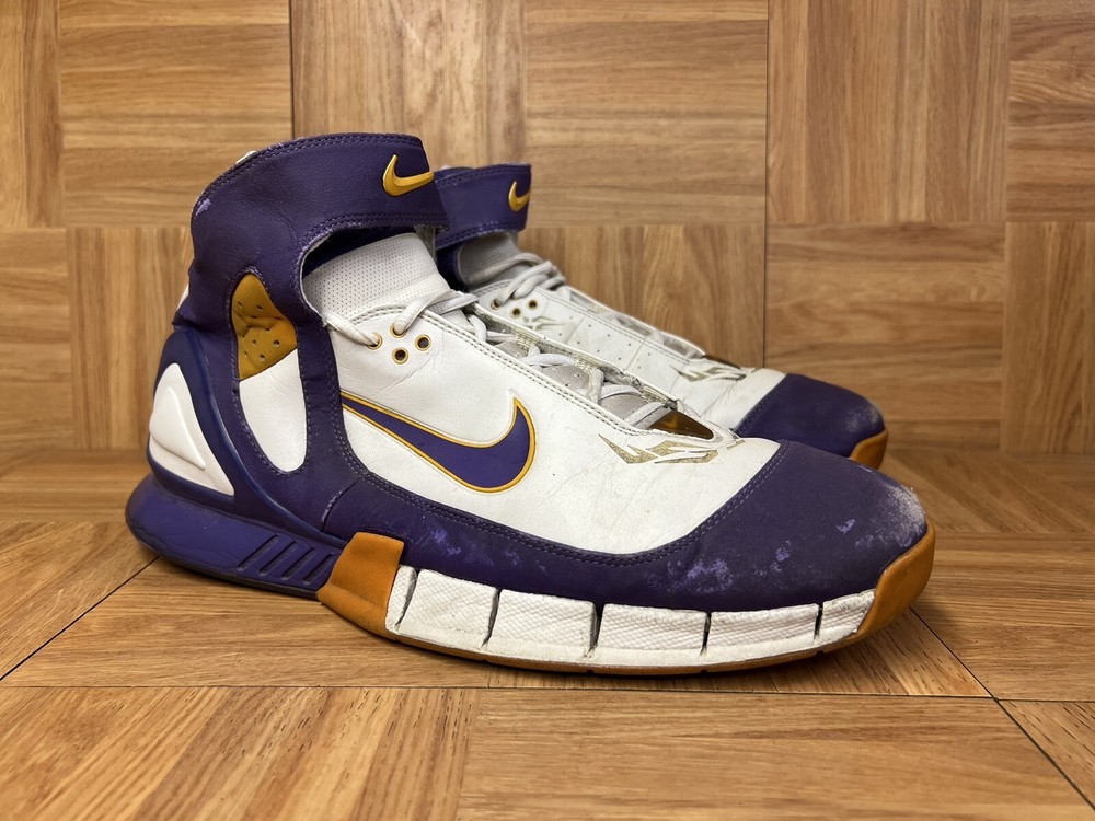 Vintage🔥 Size 13 - Nike Air Zoom Huarache 2K5 Lakers Purple Maize 310850-151