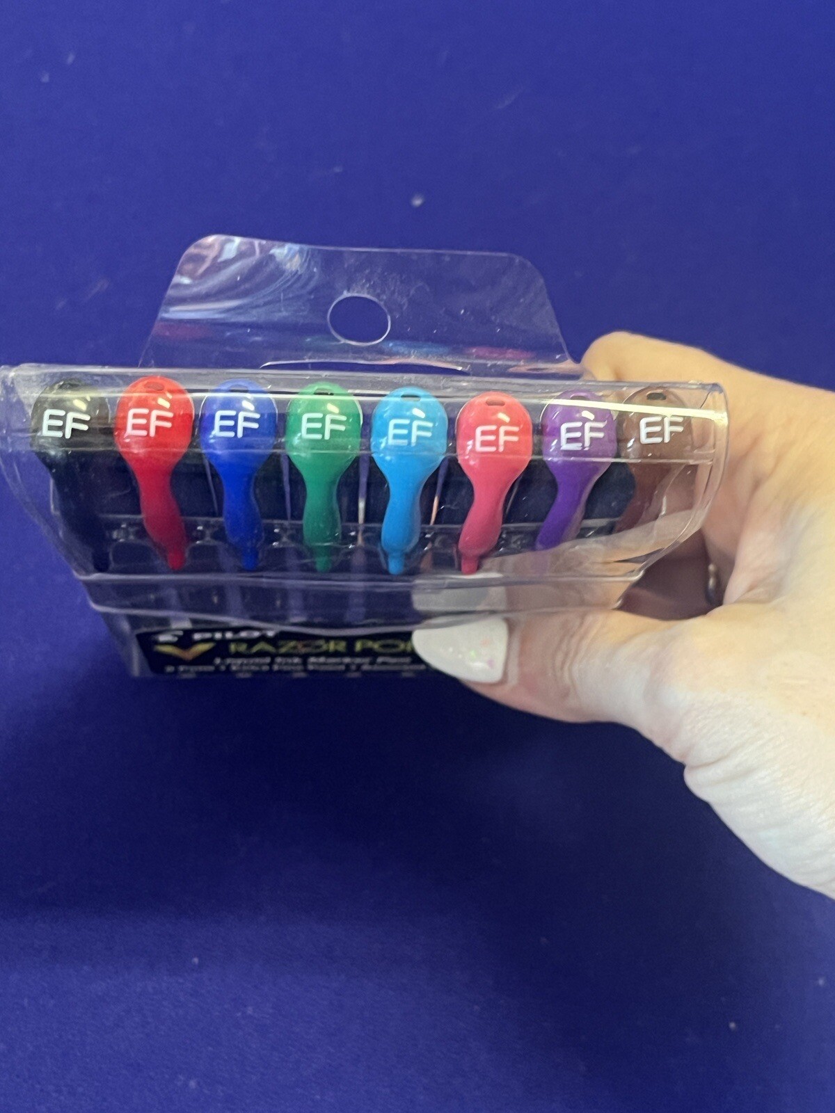 PILOT V Razor Point Liquid Ink Markers, Assorted Color Inks, 8-Pack Extra Fine