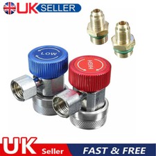 Car Air Con Connector Fits A/C Manifold Gauge Adapter R134A Low High Coupler UK