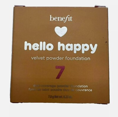 Benefit Hello Happy Foundation Powder Make Up Velvet Face Shade 7 NEW RARE!