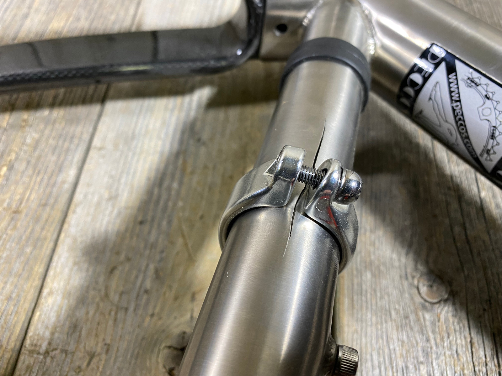 ECLIPSE MANIC TITANIUM & CARBON FIBER FRAME ROAD BIKE BICYCLE CRACKED