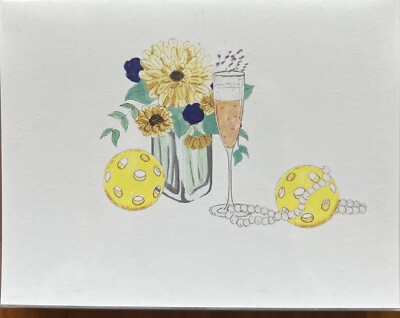 New Bloom Designs pickleball note cards with white envelopes 10 pack 4.25 x5.5 