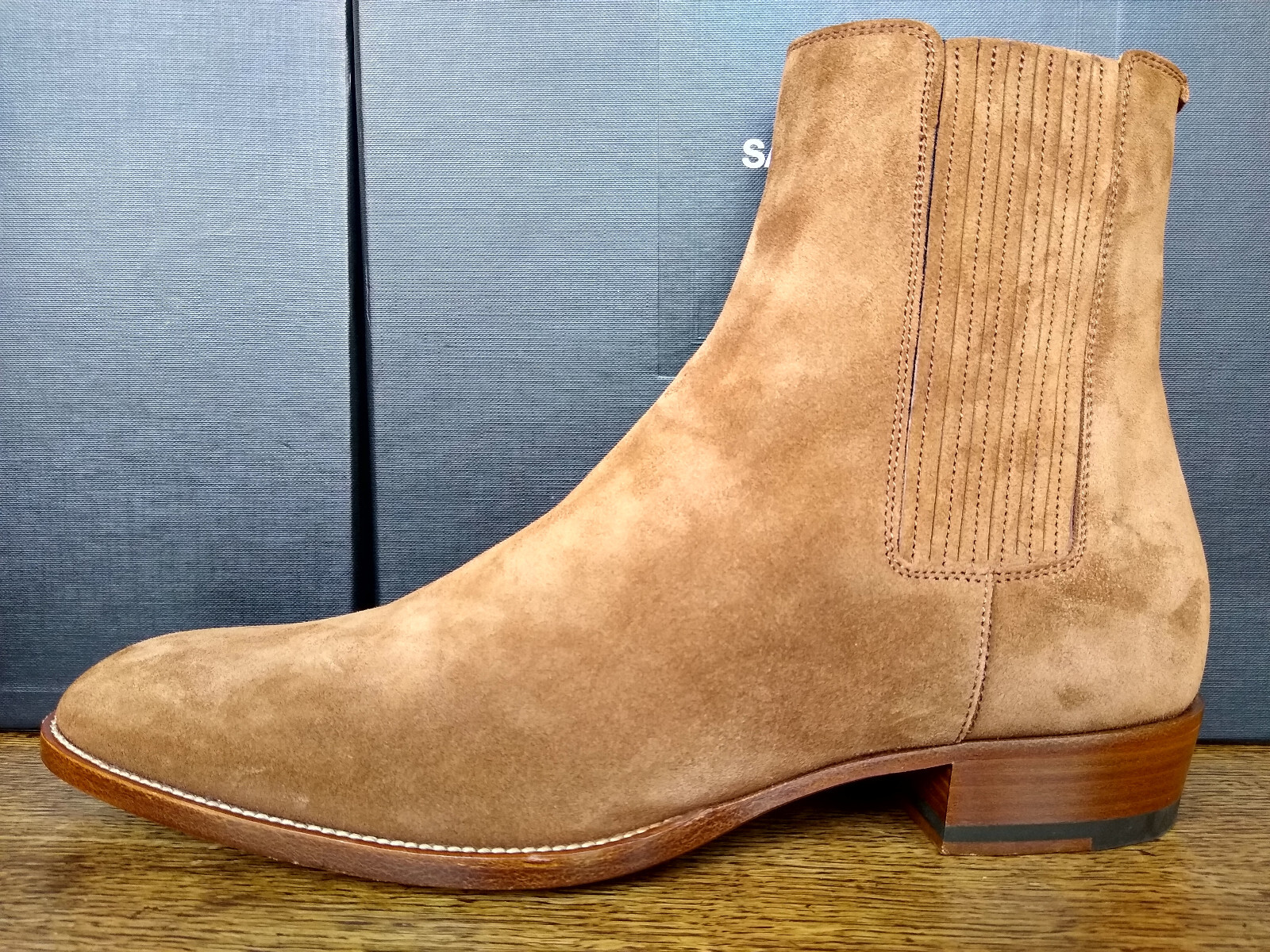 Stivali Chelsea Saint Laurent Wyatt 30 da uomo marroni in pelle scamosciata taglia 9 US 42 EU