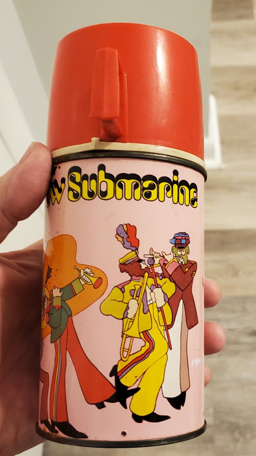 Beatles Yellow Submarine Thermos C8.5 Nice 1968 No Lunchbox Thermos