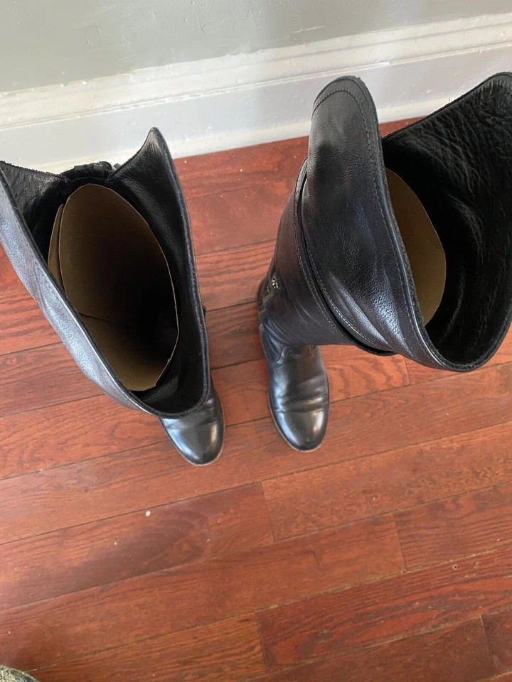 Botas de montar Frye Molly borla altas de cuero sobre la rodilla OTK 6 negras - seminuevas Foto 2 de 4