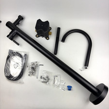 Miseno MNO15TFFB Mia Freestanding Floor Mount Tub Filler Hand Shower Flat Black