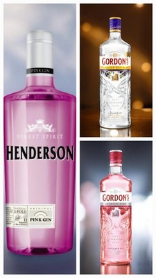 !!! 3 x !!! 0,7l GIN Henderson Pink, Gordon's Premium Dry, Gordon's Pink Alkohol