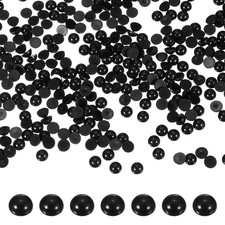 800 Pcs 8mm Black Half Round Pearls Beads for Crafting