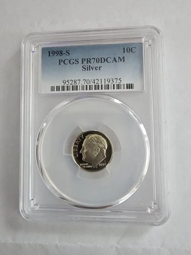 1998-S SILVER PROOF Roosevelt Dime PCGS PR70 Deep Cameo  10C
