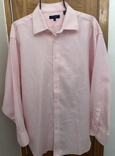 Ted Baker London Button-Up L/S Pink 100 Cotton Men  s Size 18 34/35 Dress Shirt