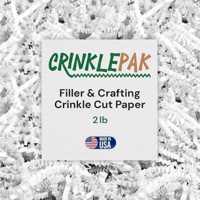2LB Crinkle Paper Filler | White Shredded Paper for  Baskets,  Box Filler,