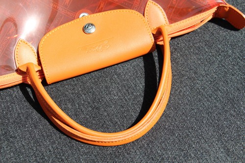 Longchamp Le Pliage Damentasche, orange, transparent - selten - Top! - Bild 12 von 14