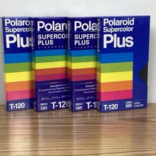 4 Polaroid Blank VHS Tapes NEW Supercolor Plus T-120 Video Tapes VCR 246 Min