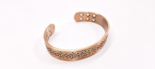 Solid Copper Magnetic Adjustable Arthritis Bracelet Cuff Ring Set Celtic Knot