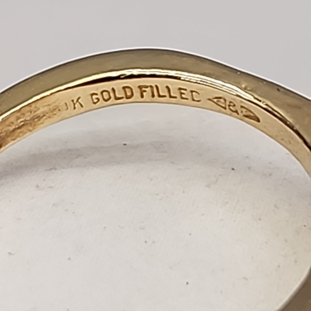 Goldstone Ring Gold Filled Split Shank Small 4.5 … - image 8