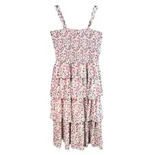 Mimi Chica Women's Floral Smocked Tiered Ruffle Midi Dress Size L