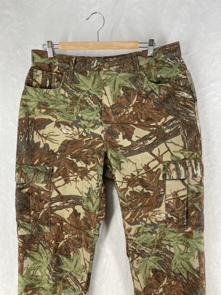Vintage Cabelas Pants Mens 36 Realtree Camo Fleece Cargo Outdoors Hunting - Image 3 of 4
