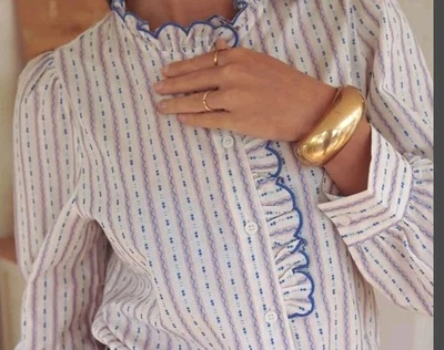 Blouse femme rayée , In April 1986, légère chic ,S/M ou M/L - Photo 1/4