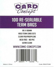 Card Concept Re-Sealable Team Bags - TCG & Toploader Bags - 1 Pack (100 Sleeves)
