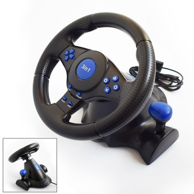 Simulator Racing Lenkrad Für PS3 PC Spiel, USB Vibration, mit Pedale Gaspedal