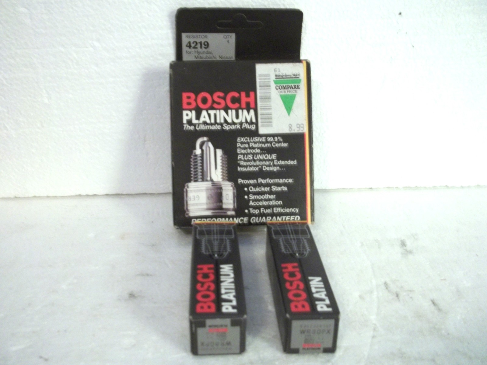 Lot of 2 Bosch WR8DPX #4219 Platinum Spark Plugs