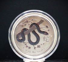 2013 Australia Year of the Snake 1/2 oz .999 Silver Series II Coin In Capsule