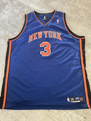 Reebok New York Knicks Stephon Marbury #3 Basketball Jersey Blue Size 56