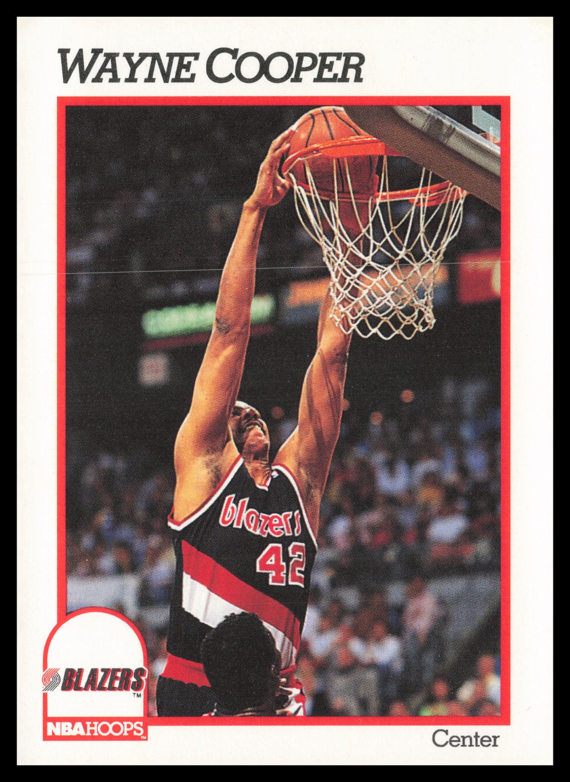 1991-92 Hoops #424 Wayne Cooper Portland Trail Blazers Basketball Card