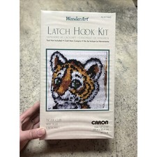 Wonder Art Latch Hook Kit Tiger Cub 12" x 12" Caron - New  Sealed - Fast Ship 