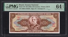 Brazil  20 Cruzeiros ND(1962) P178 Uncirculated Grade 64