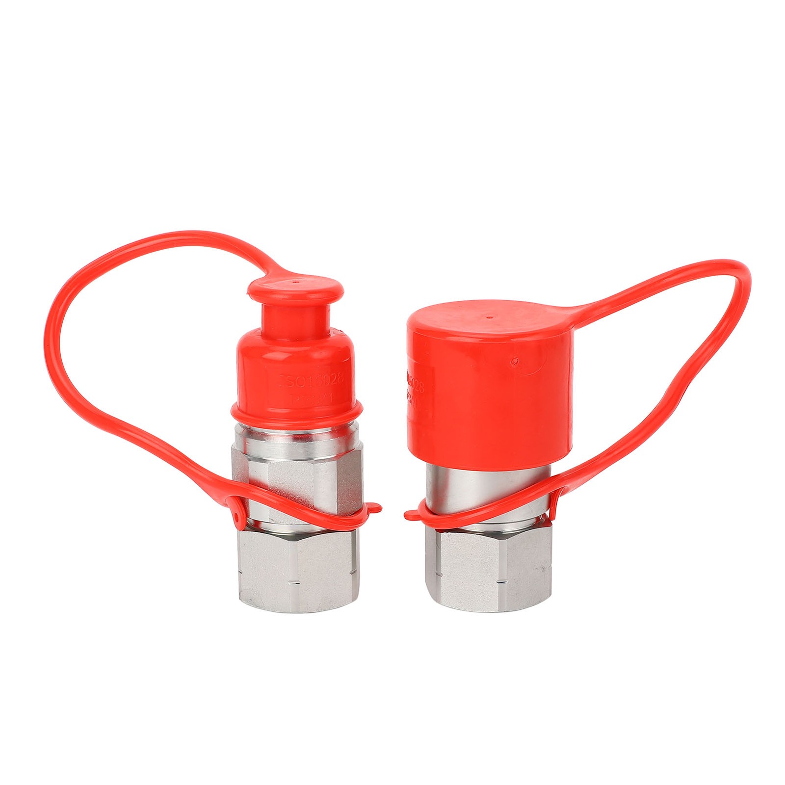 °Hydraulic Quick Coupling 2PCS Quick Connect Couplers Dust Proof Caps For Skip
