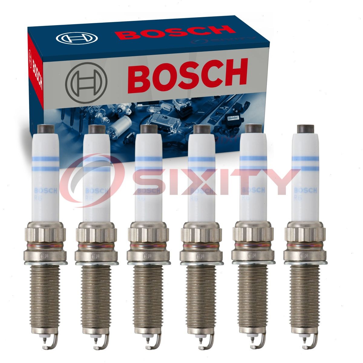 6 pc Bosch Double Platinum Spark Plugs for 2017-2019 BMW 540i xDrive 3.0L L6 of