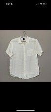 GAP Mens White Size Large 100% Linen Fitted S...