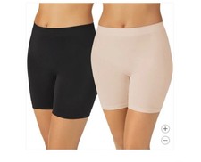 Slip Shorts Women  s Size Large Nylon/Spandex Black and Beige by Carole Hochman