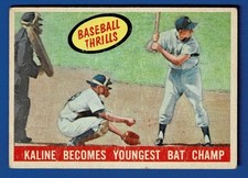 1959 Topps Baseball Thirlls AL KALINE Becomes Youngest Bat Champ #463 - Tigers