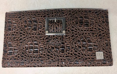 Miche Ellie Classic Purse Bag Magnetic Shell Only Brown Faux Leather Reptile