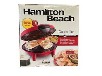 New Hamilton Beach Quesadilla Maker Red Model 25409 Makes 6 Wedges