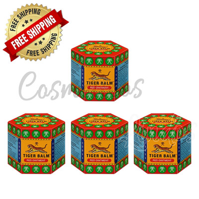 TIGER RED BALM HERBAL RED OINTMENT MASSAGE RELIEF MUSCLE PAIN - 9 ml  4Pcs