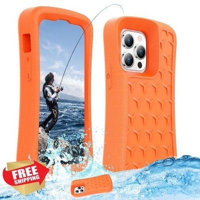 iPhone 17 Pro Max Floating EVA Fishing Case, Waterproof Dry Bag Orange