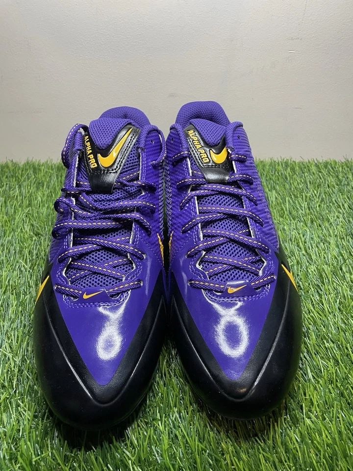 Botines de fútbol para hombre Nike Alpha Pro púrpura/dorado/negro talla 9 (618055-518) Foto 3 de 4