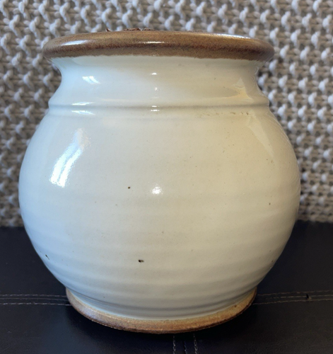 Vintage Mahon Cookie Jar Ugly Face Studio Pottery Stoneware 3D MMS Signed Cork - Picture 4 of 11