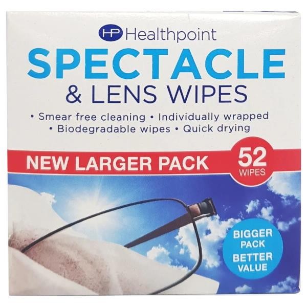 3 x Healthpoint Spectacle & Lens Wipes 52 Wipes