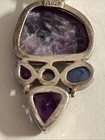 Vintage Charoite, Amethyst, Chalcedony (Pearl) Pendent, .925 Sold As Is  — photo 8