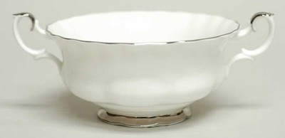 Royal Albert Chantilly Platinum Footed Cream Soup Bowl 2313212