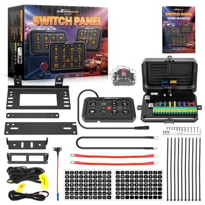 Universal Schalttafel 8 Gang Touch RGB Beleuchtung Boot ATV 12-24V Aluminium 60A