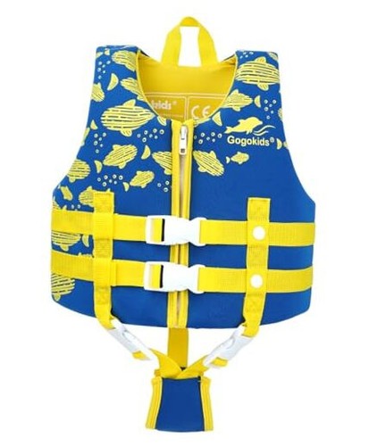 Kids Swim Vest Float Jacket - Boys' and Girls' L (6-7 Years) Yellow Whale - Picture 1 of 7