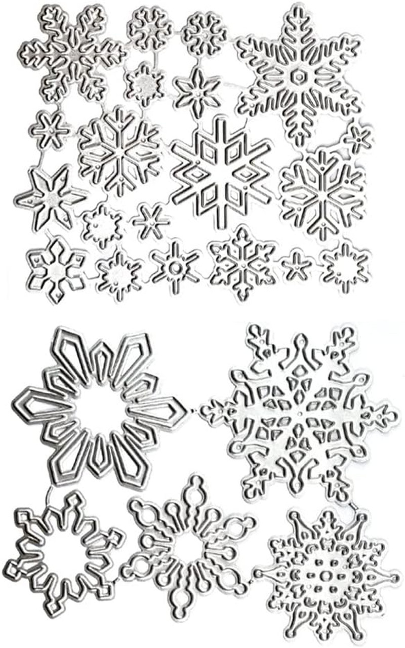 25 PCS Snowflake Dies Christmas Die Cuts for Card Making Metal Cutting Dies for