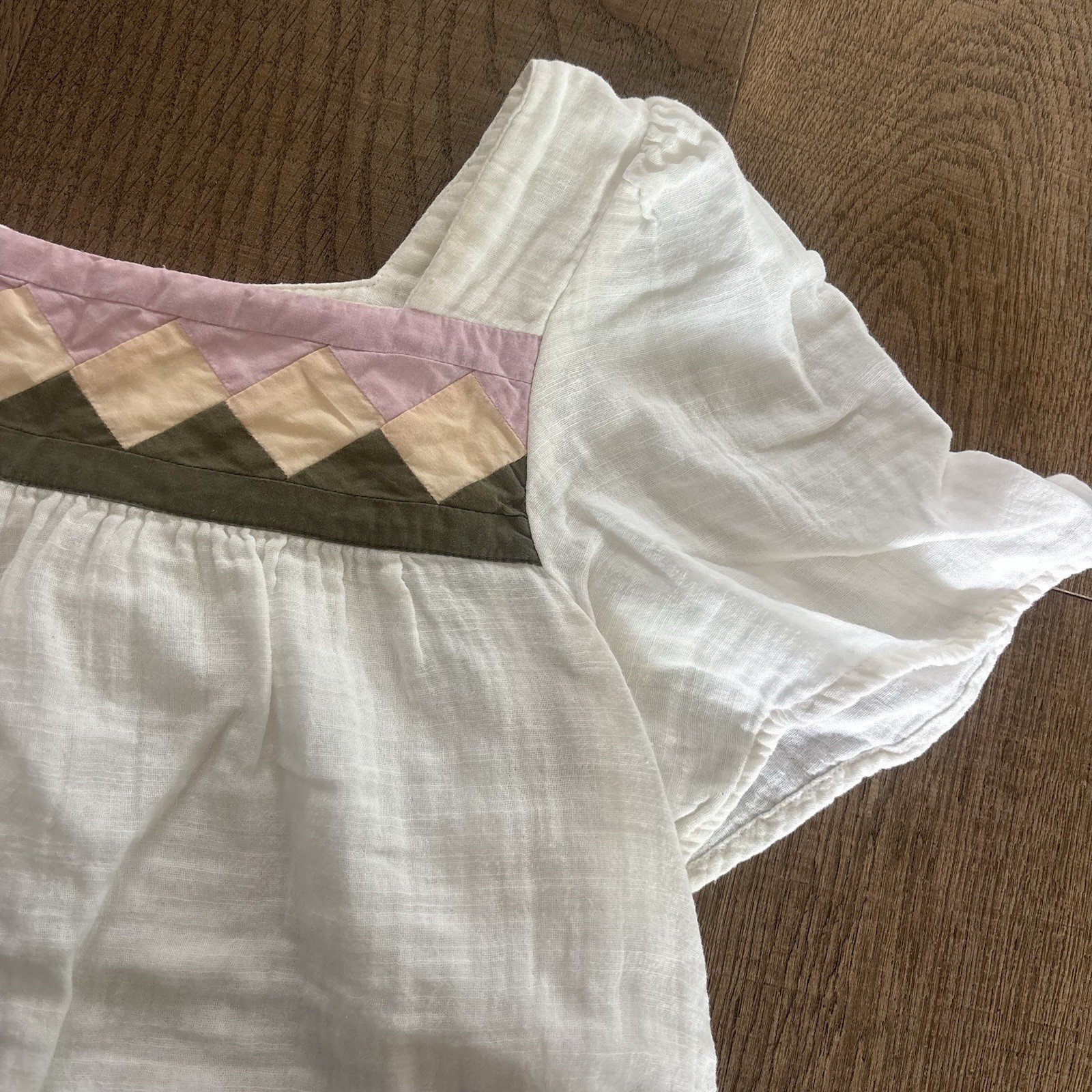 madewell SIZE S SMALL patchwork square neck top b… - image 4